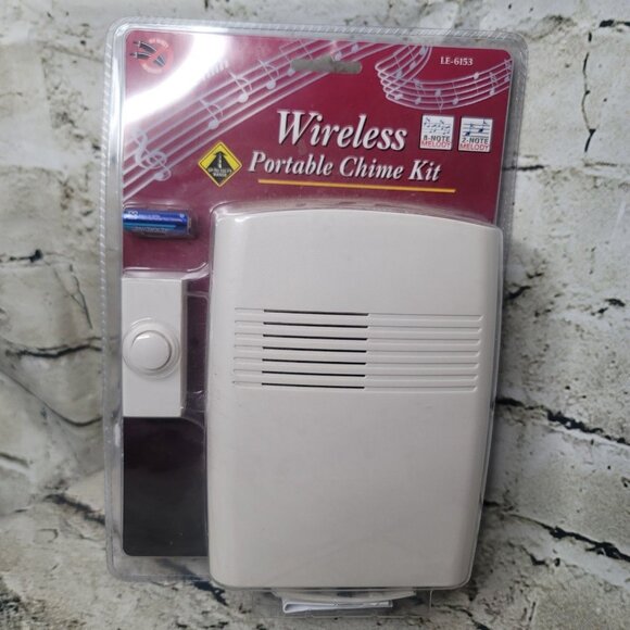 Heath Zenith LE-6153 Wireless Portable Receiver Door Chime Kit New 150 ft Range - Picture 1 of 3
